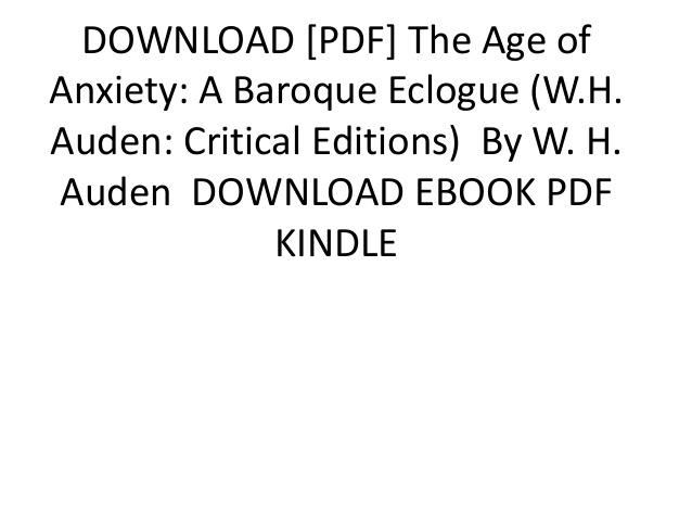 Download Auden Age Of Anxiety Pdf